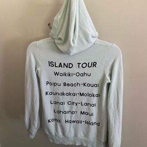 NWT Wildfox Island Band Jacket Hawaii Hoodie BBJ jersey fabric sz 10